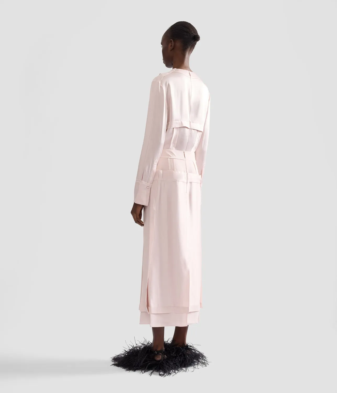 Erdem Satin Cady camicia maniche lunghe raso slim