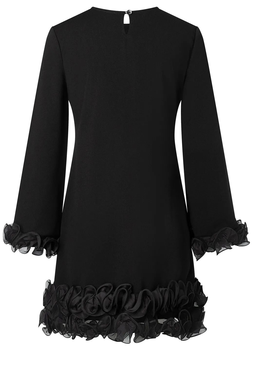 Ana Alcazar Enfyra abito cocktail nero balze organza