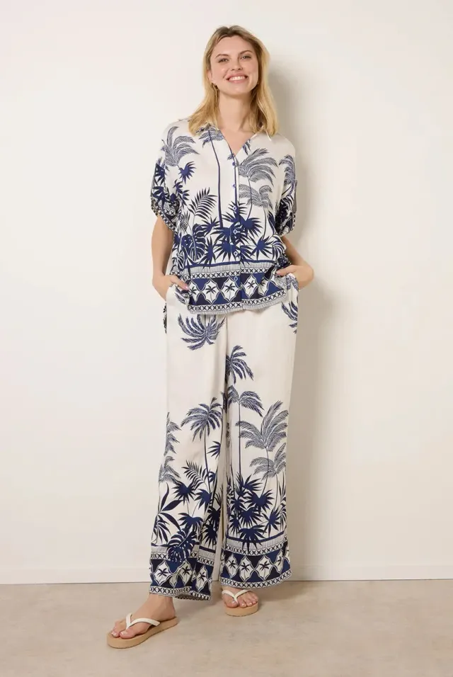 Blue Vanilla Palm Tree Set Completo Blu S/M in viscosa