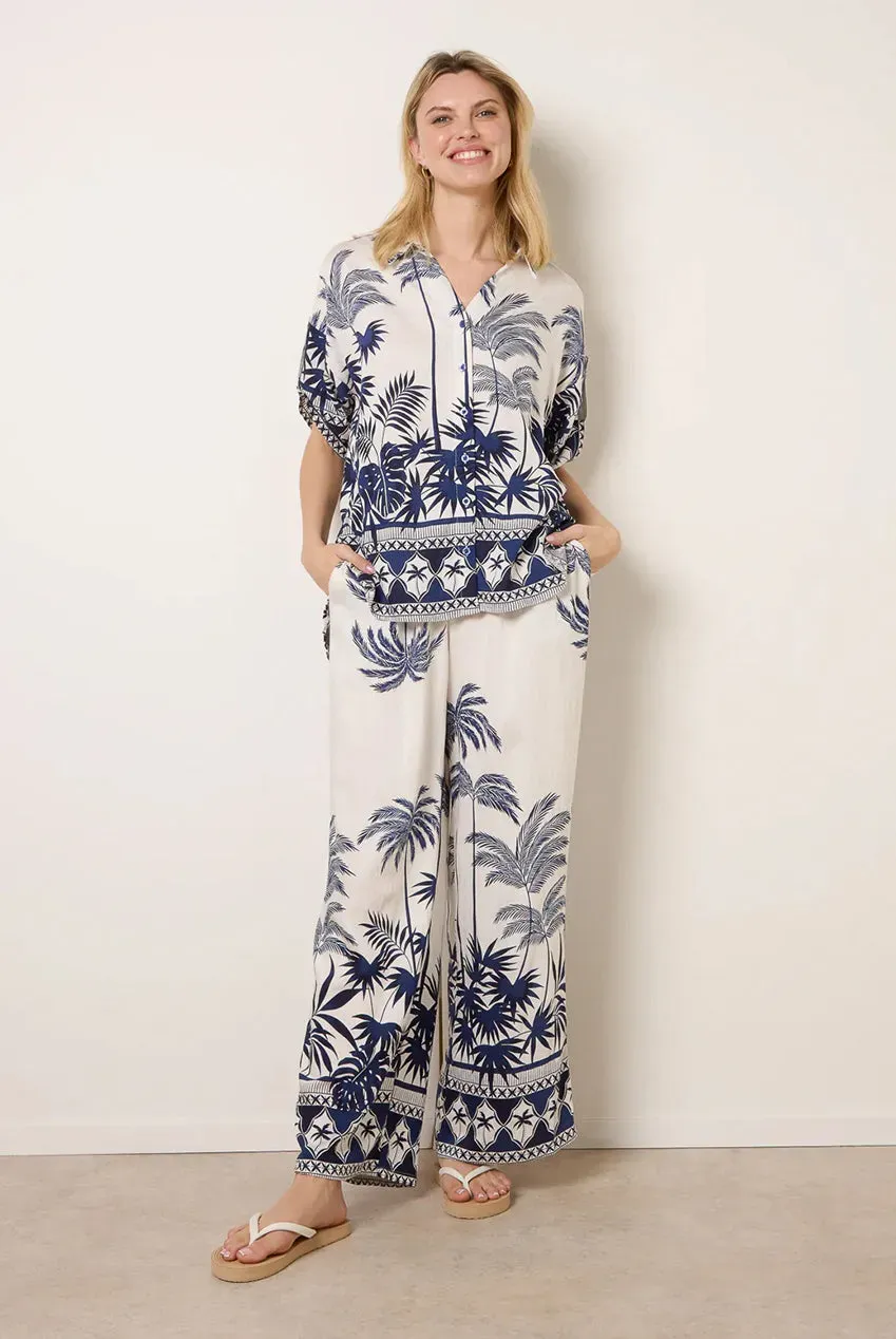 Blue Vanilla Palm Tree Set Completo Blu S/M in viscosa
