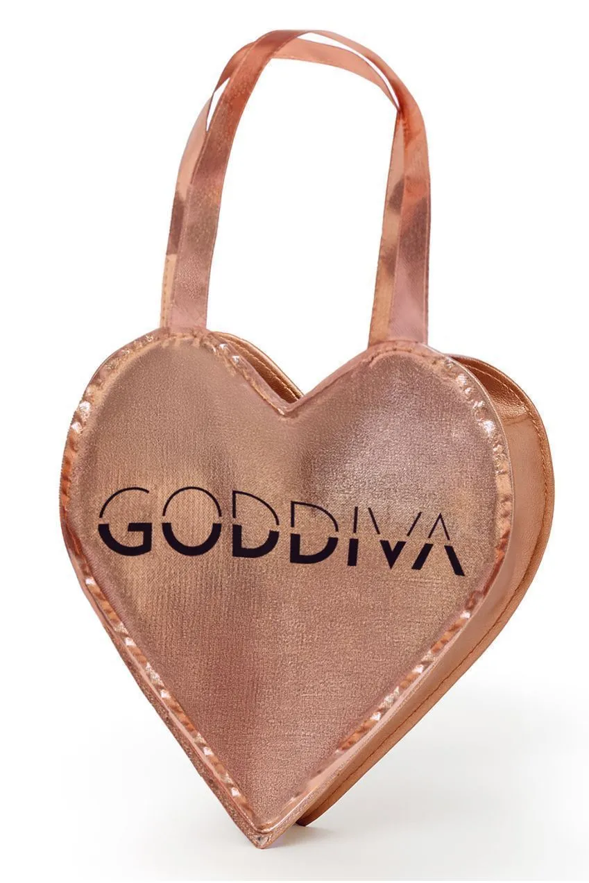Goddiva Heart Shaped Foil borsa shopper cuore oro rosa