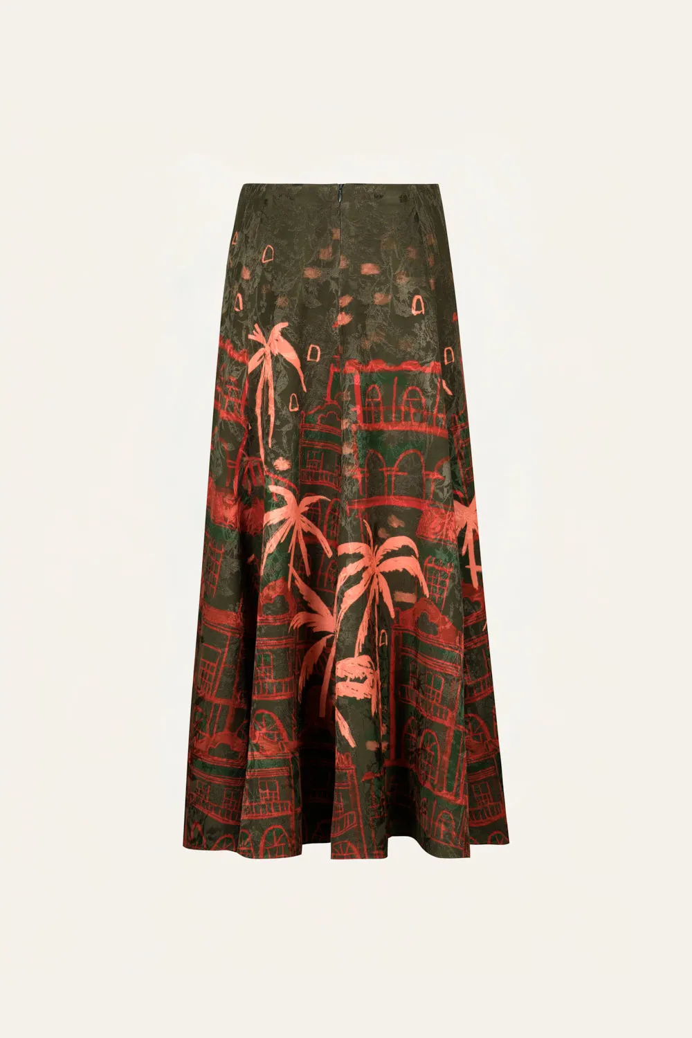Johanna Ortiz Encanto De Isla gonna jacquard verde midi