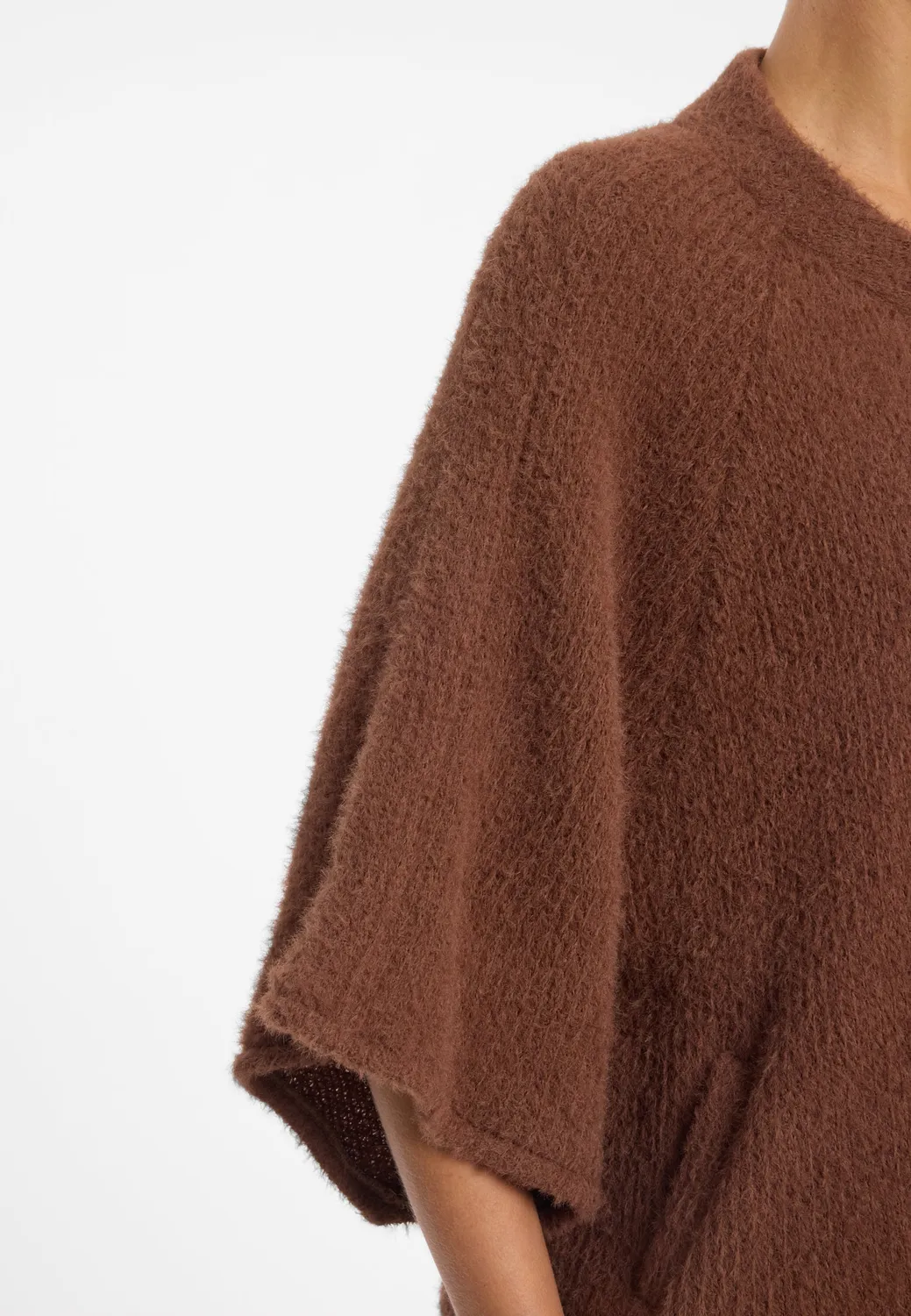 Ana Alcazar Enavia giacca peluche corta cognac