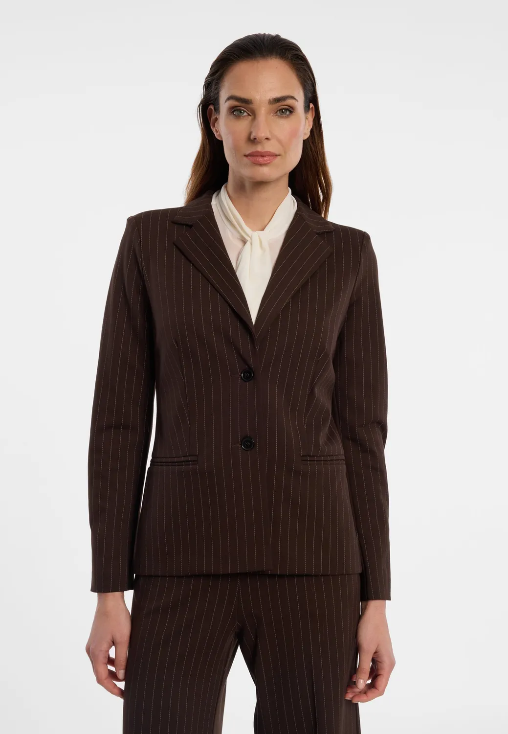 Ana Alcazar Enlyra blazer gessato marrone