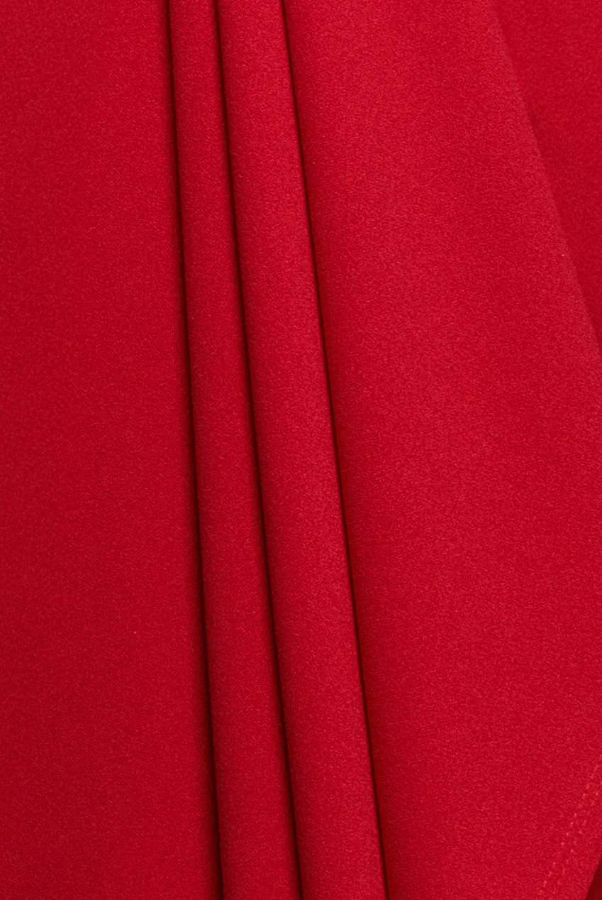 Goddiva Wrap abito maxi rosso scuba asimmetrico