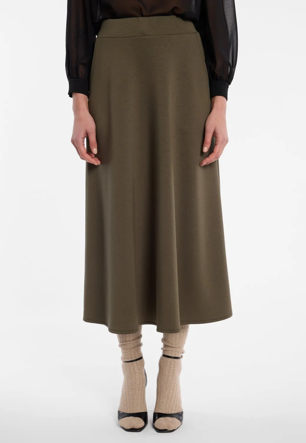 Ana Alcazar Enlyrioa gonna midi kaki a-line tasche