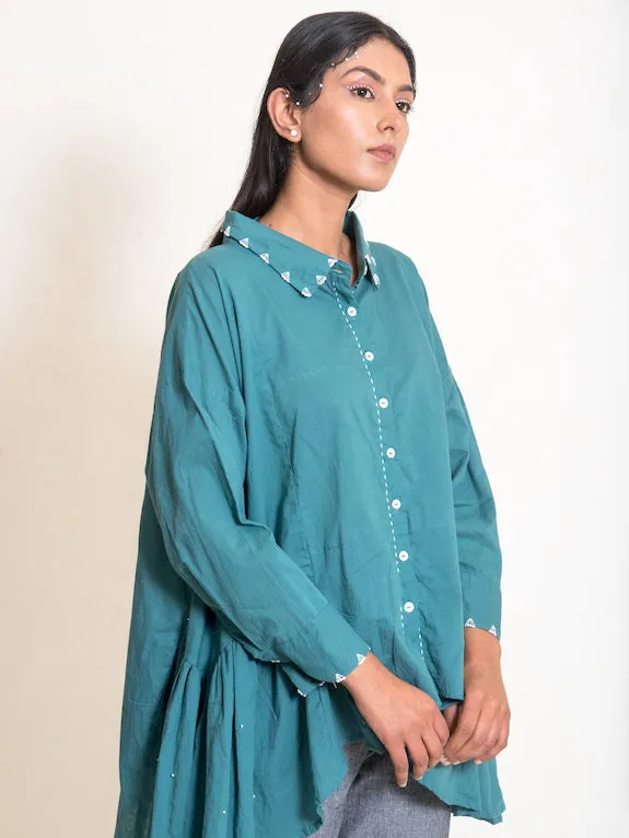 Our Dve Otter coordinato top e pantaloni verde acqua