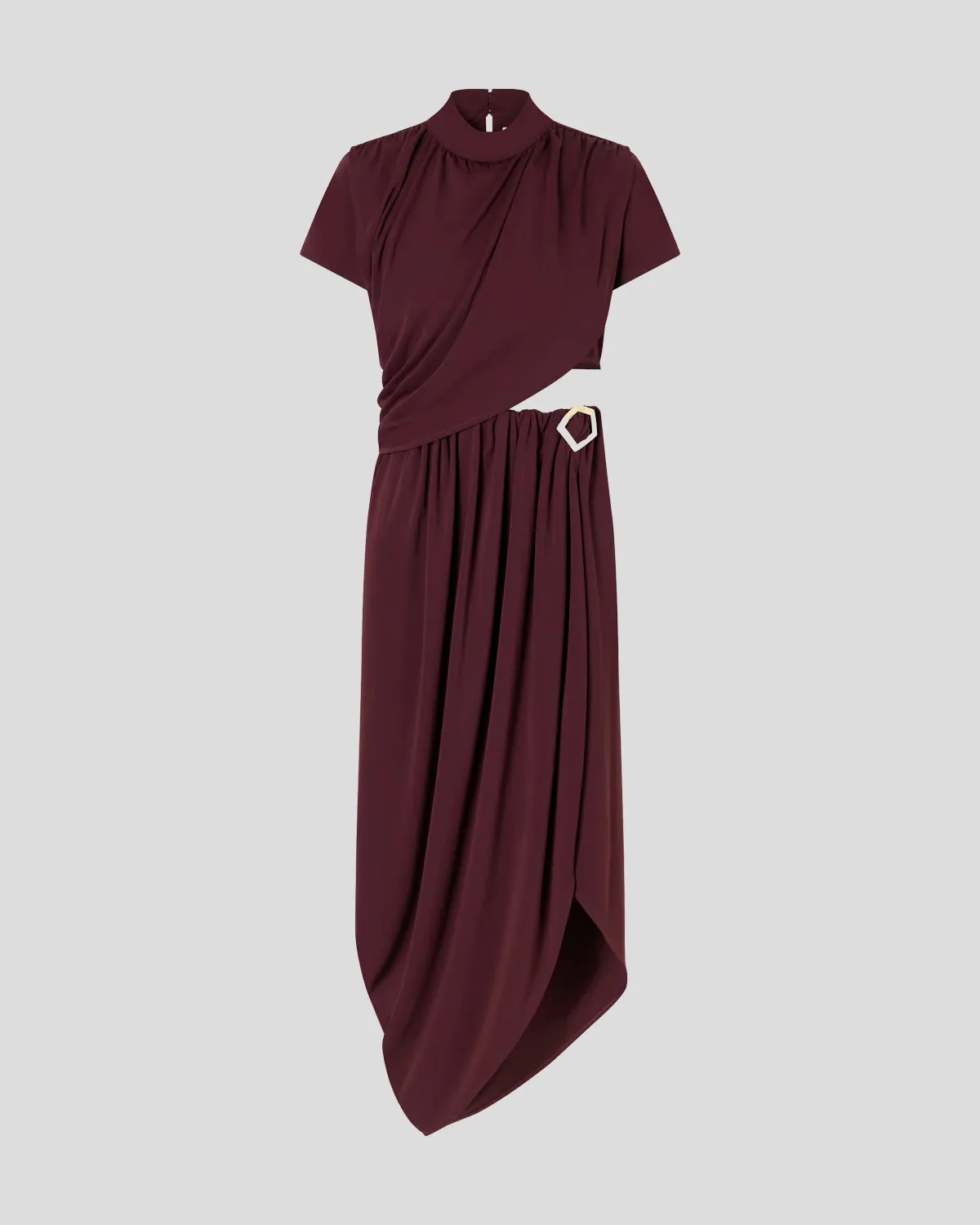 Violante Nessi Pagani abito bordeaux crepe jersey