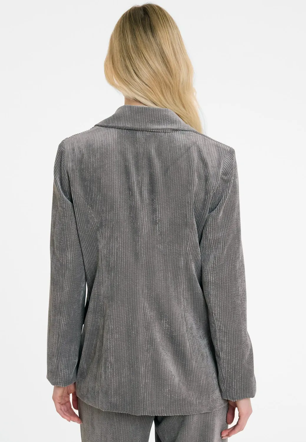 Ana Alcazar Adia blazer velluto grigio doppiopetto