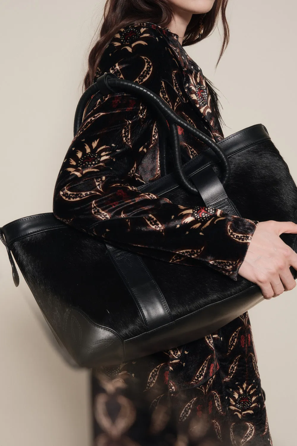 Johanna Ortiz The Fortuna borsa tote pelle nera