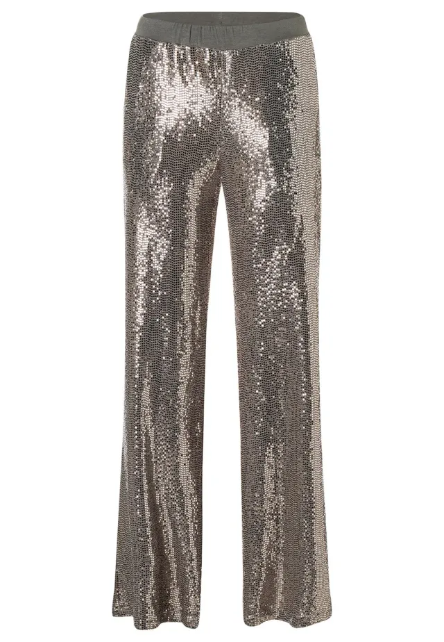 Ana Alcazar Saguna pantaloni paillettes argento dritti