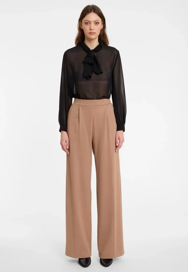 Ana Alcazar Aiby pantaloni palazzo beige pieghe