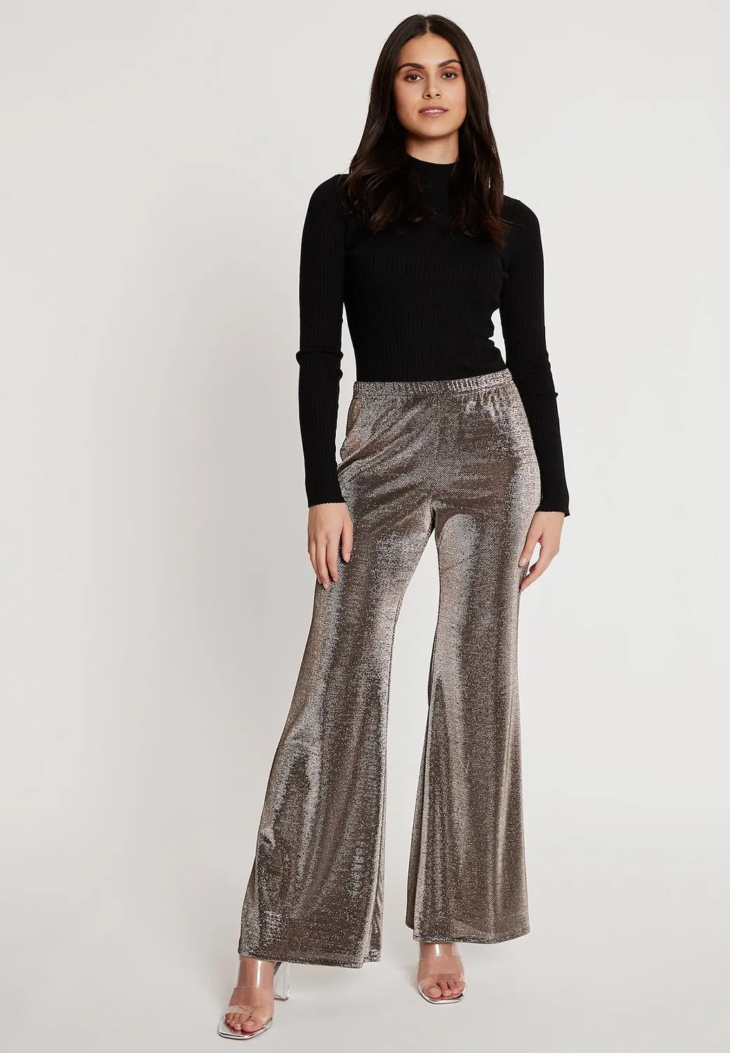 Ana Alcazar Ikona pantaloni lurex argento