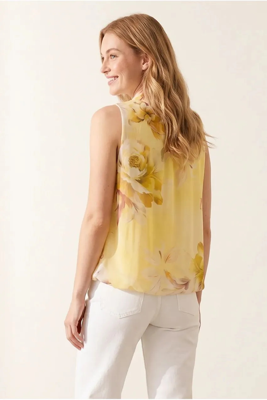 Blue Vanilla High Neck Puffball blusa limone smanicata