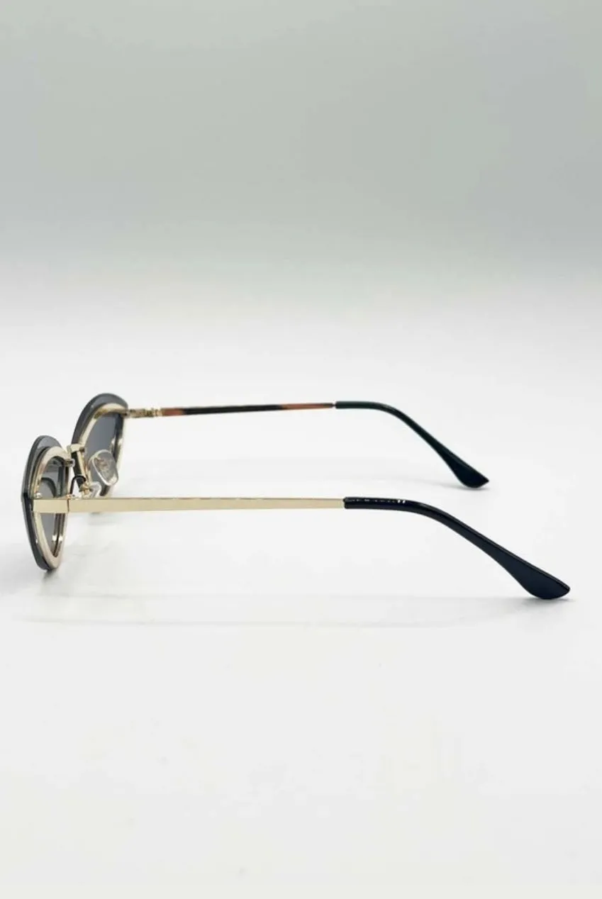 SVNX Diamante Occhiali da Sole Cat-Eye Neri Taglia Unica
