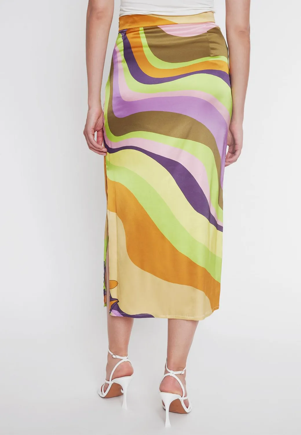 Ana Alcazar Peala gonna midi fantasia pastel