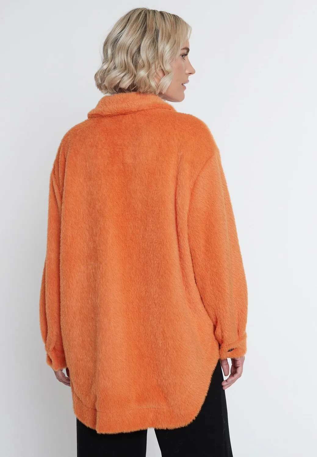 Ana Alcazar Mabis camicia giacca teddy arancione