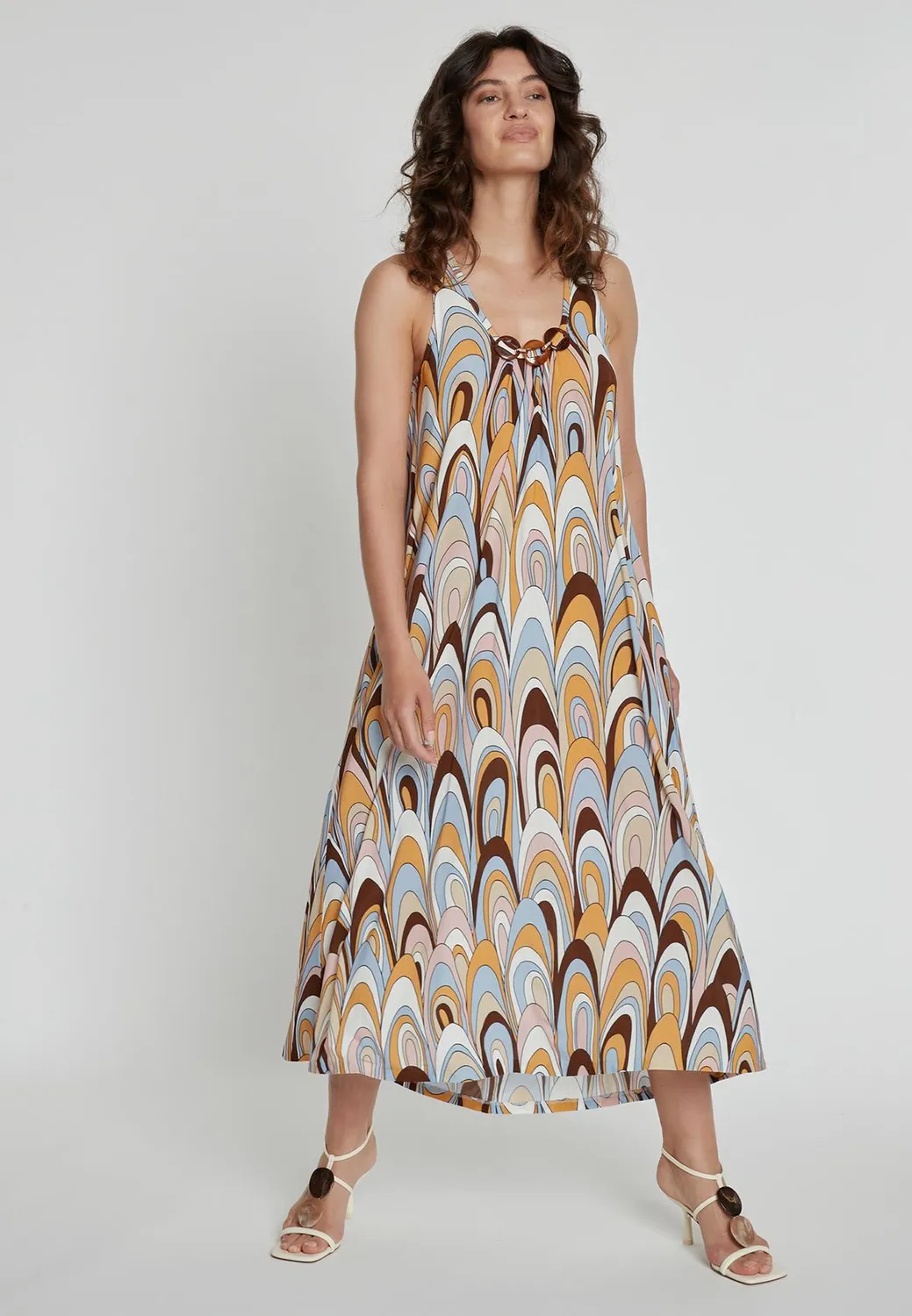 Ana Alcazar Kiby vestito midi stampa scollo rotondo