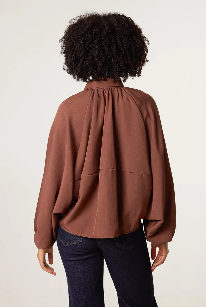 Blue Vanilla Drape Puffball giacca zip cioccolato onesize elasticizzata