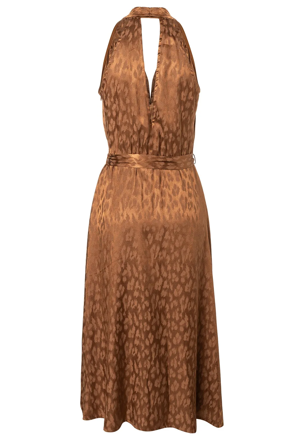 Ana Alcazar Dasha abito midi halterneck marrone