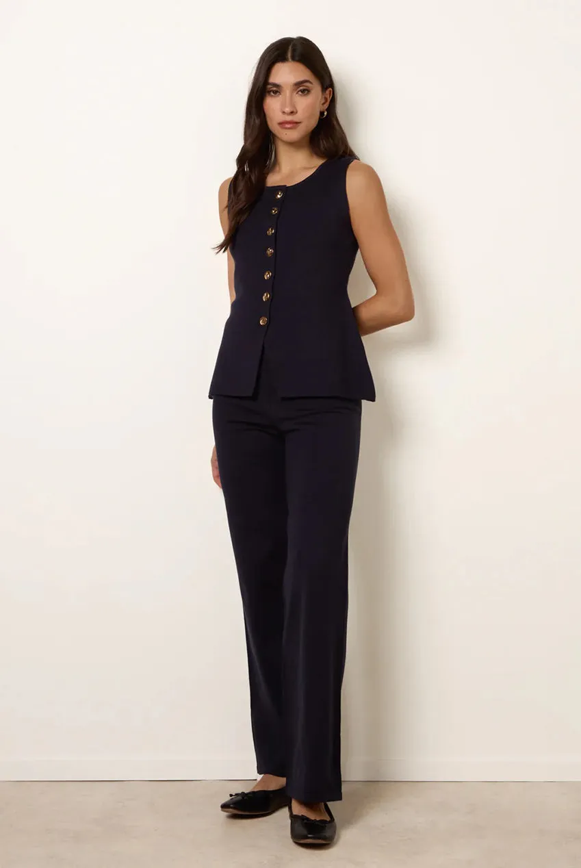 Blue Vanilla Gold Button completo 2 pezzi blu navy