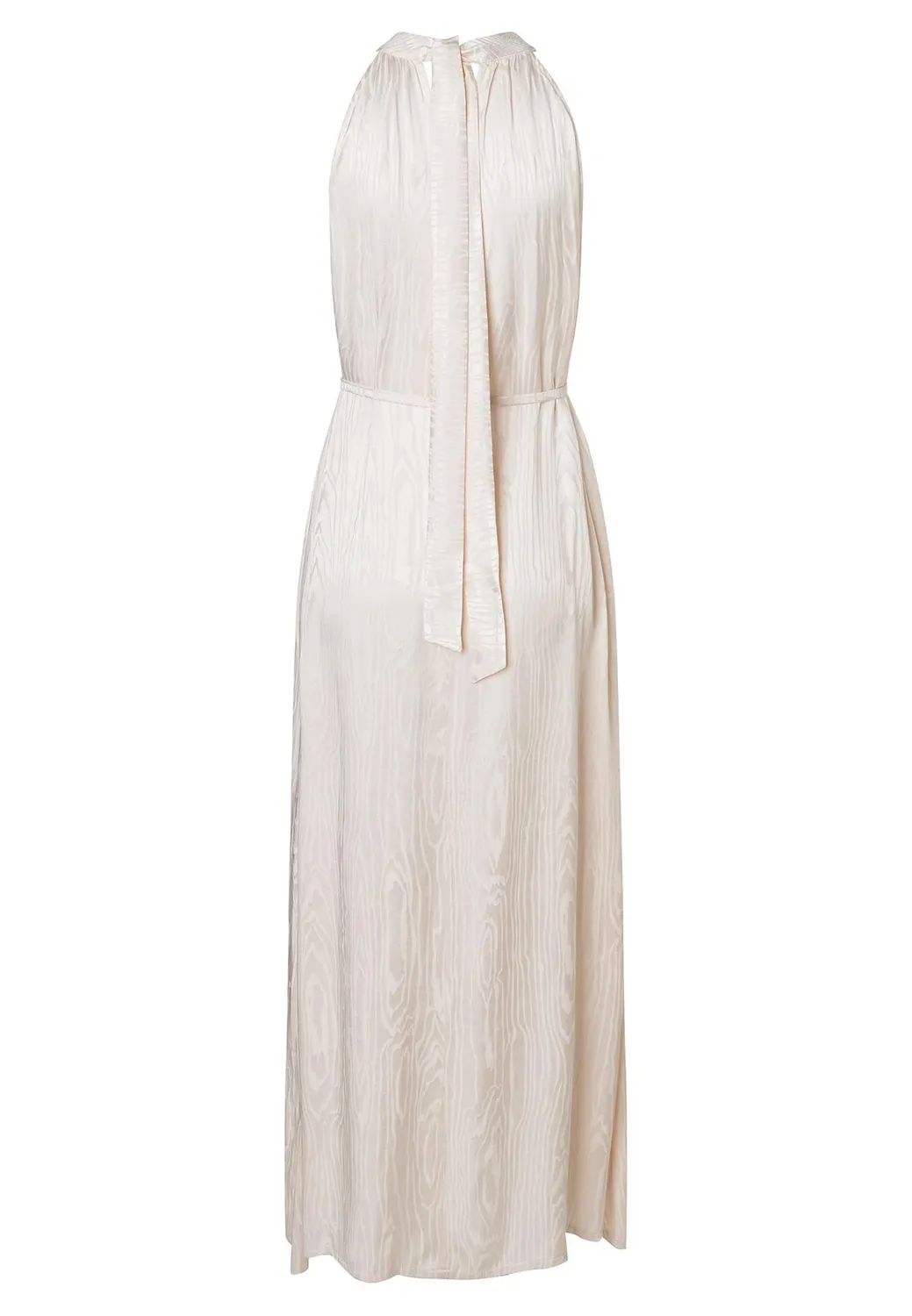 Ana Alcazar Zarta abito maxi raso bianco scollo halter