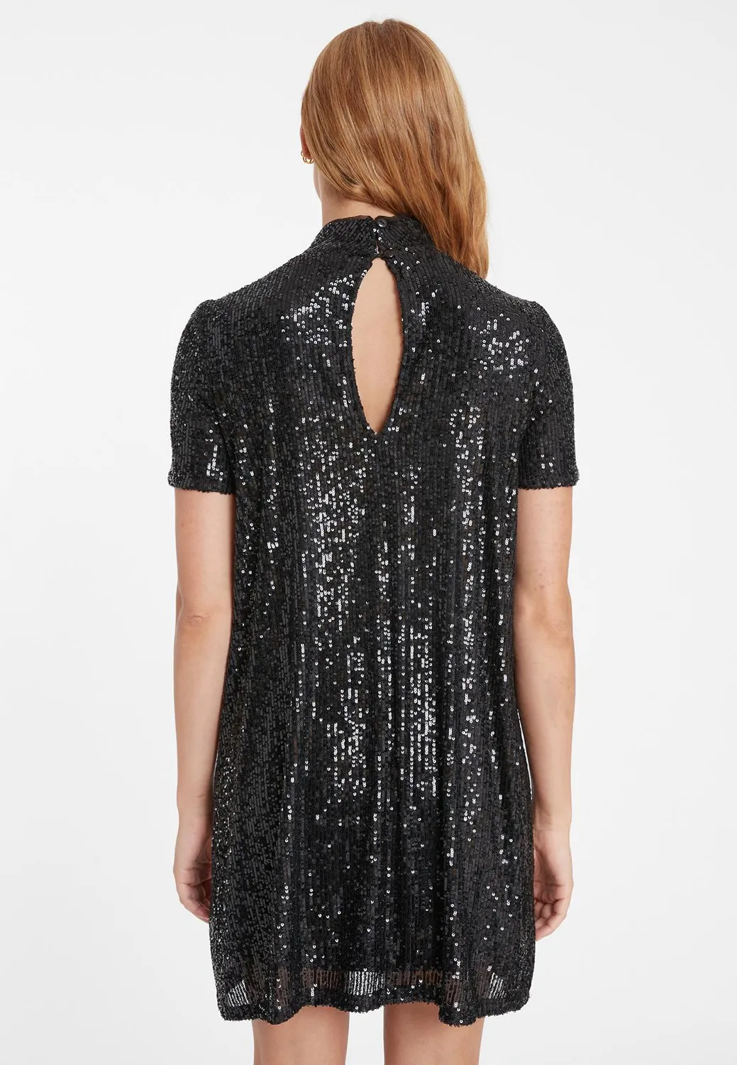Ana Alcazar Salea miniabito paillettes nero