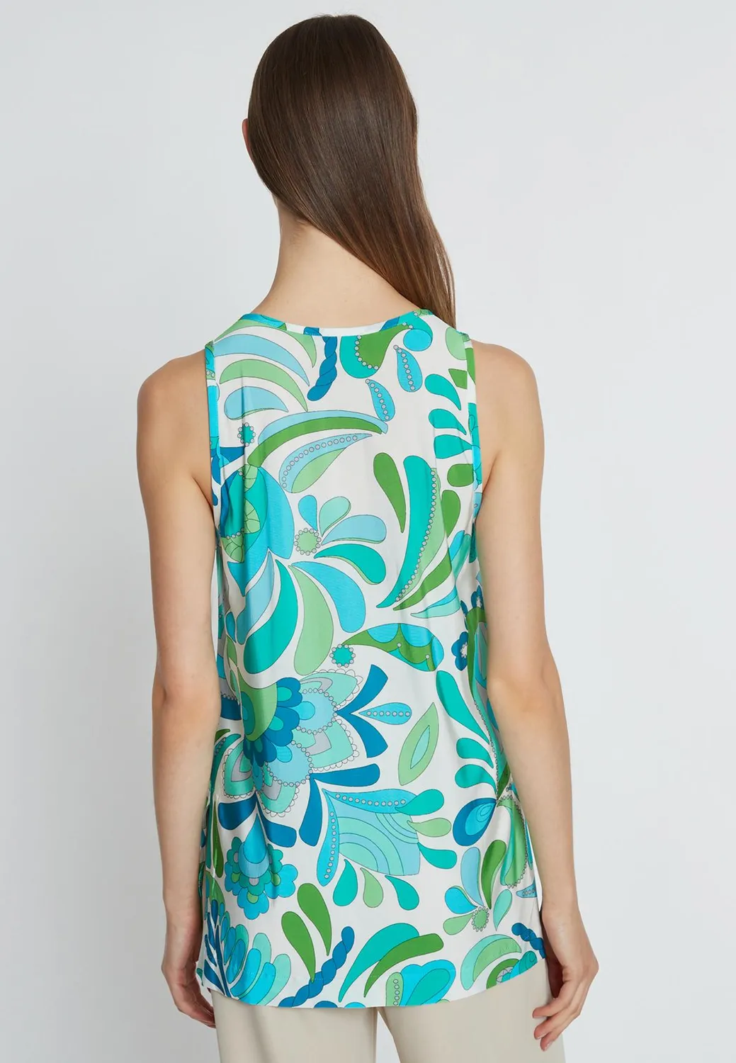 Ana Alcazar Riamy top verde fantasia scollo V