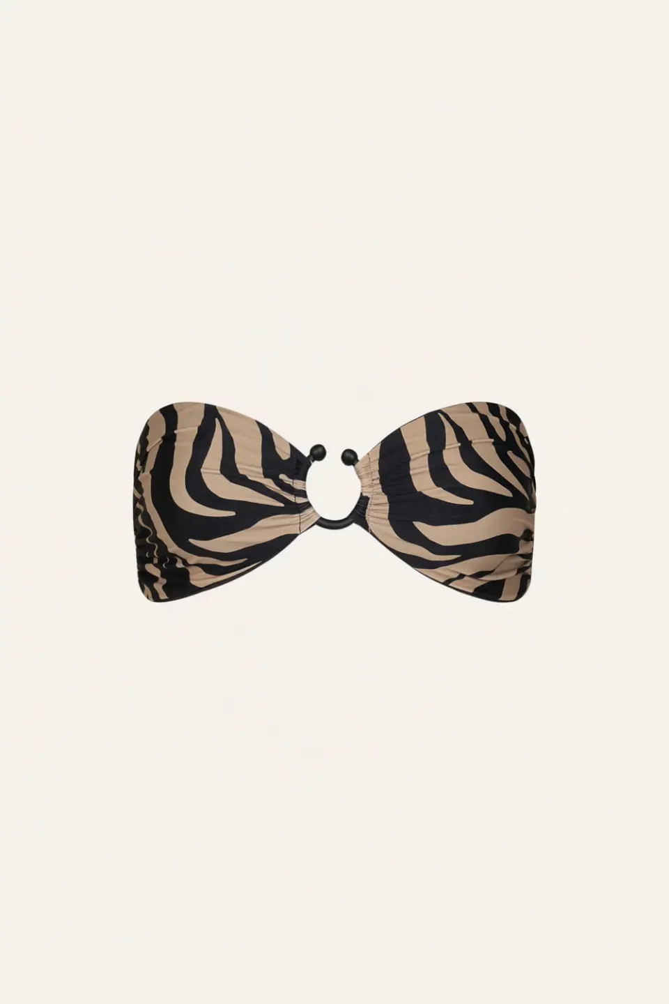 Johanna Ortiz Seawaters Top bikini fascia nero sabbia