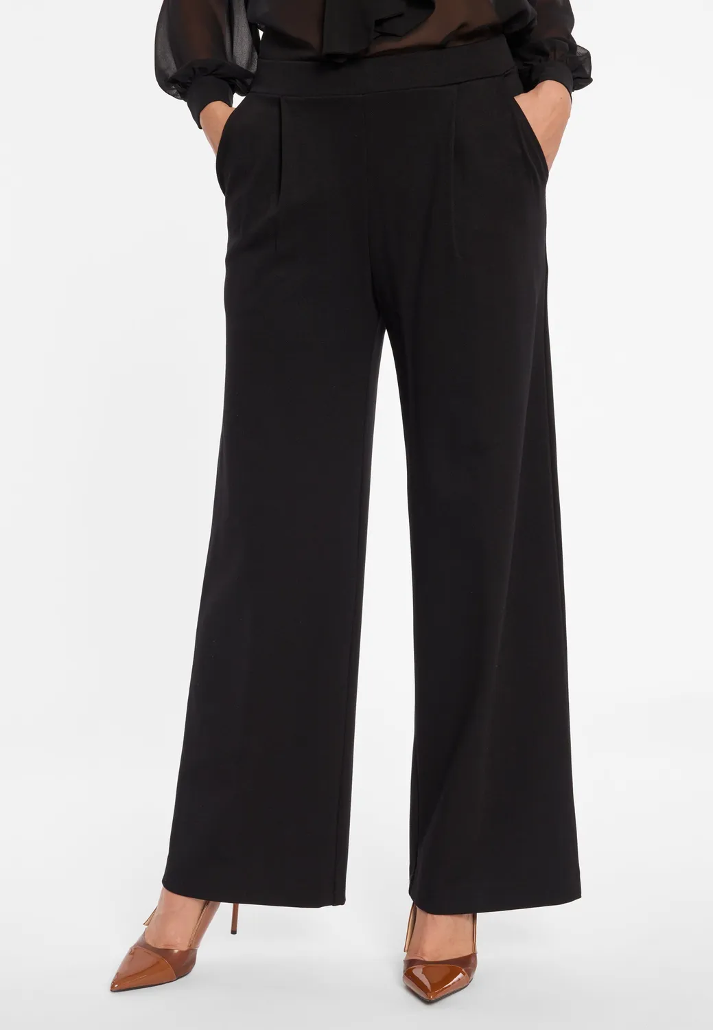 Ana Alcazar Aila pantaloni larghi pieghe beige