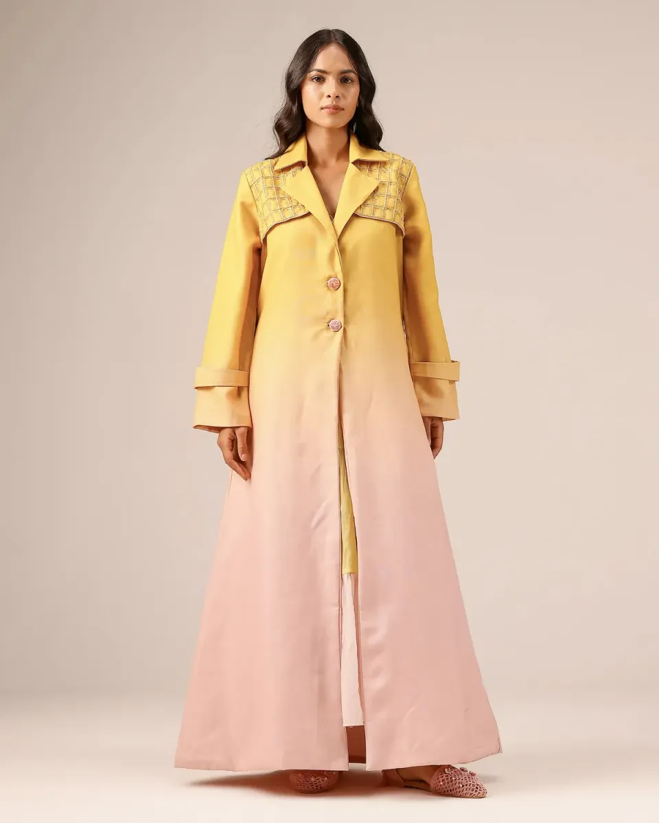 Our Dve Melon Muse completo giacca abito giallo rosa