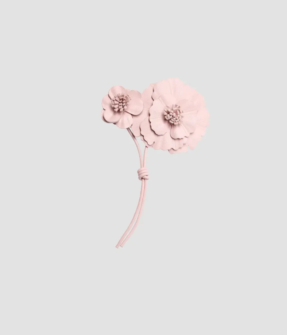 Erdem Flower spilla pelle fiore artigianale 12 cm
