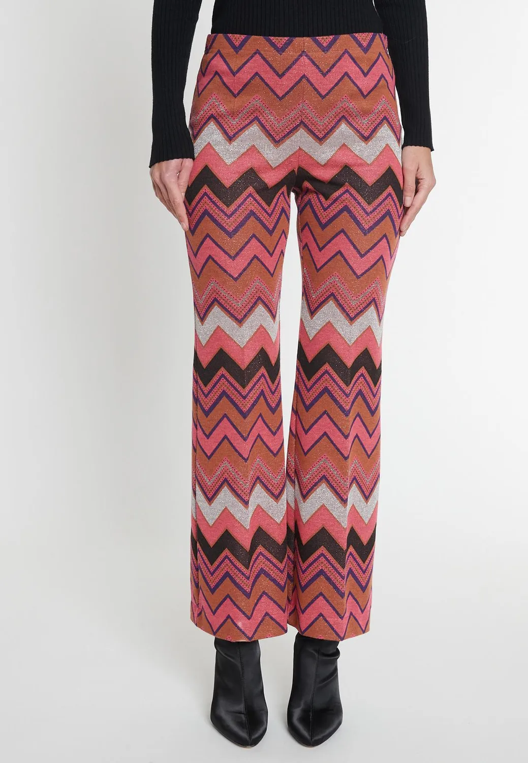 Ana Alcazar Miggy pantaloni cropped zigzag rosa