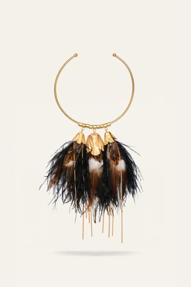 Johanna Ortiz Grace Of Fortune collana choker piume