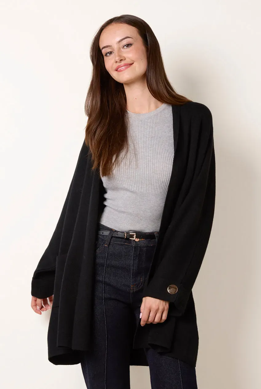 Blue Vanilla Heavy Knit cardigan nero chunky unisize