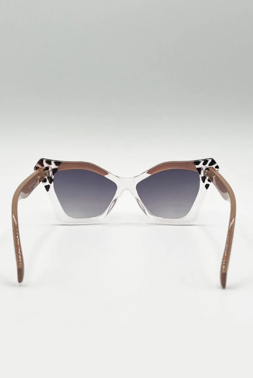 SVNX Cat-Eye occhiali sole nude oversize