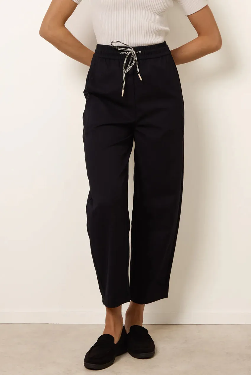 Blue Vanilla Elastic Waist pantalone navy coulisse