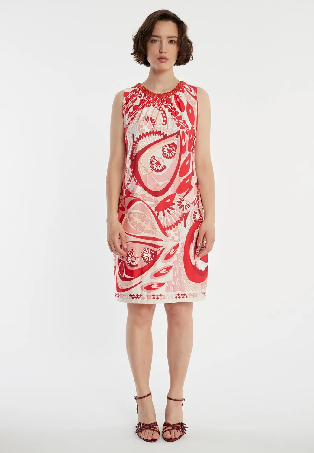 Ana Alcazar Zina abito smanicato jersey fantasia floreale