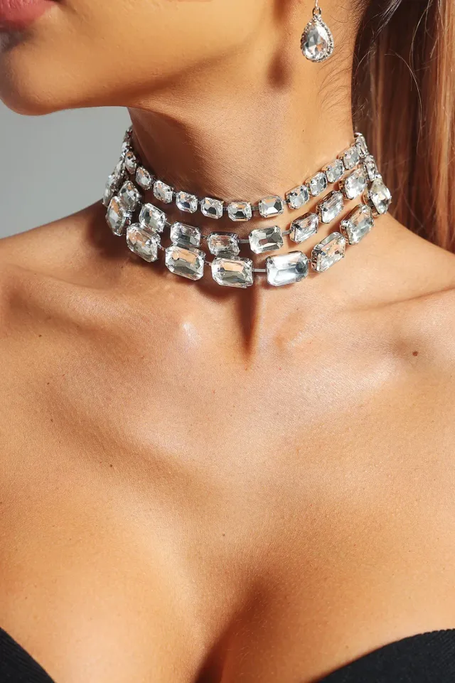 Bella Barnett Judith choker argento con strass