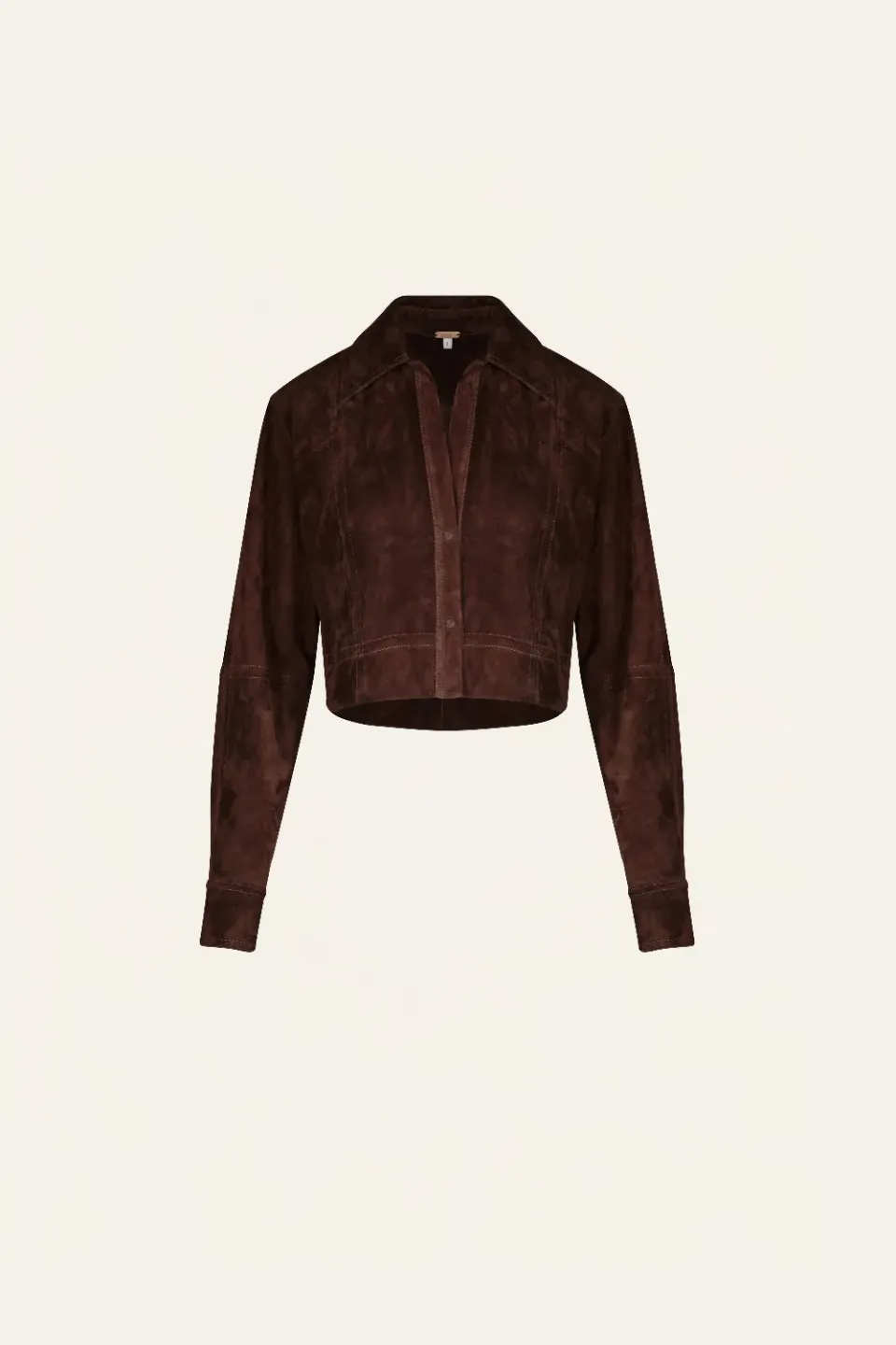 Johanna Ortiz Cropped Body camicia pelle marrone corto