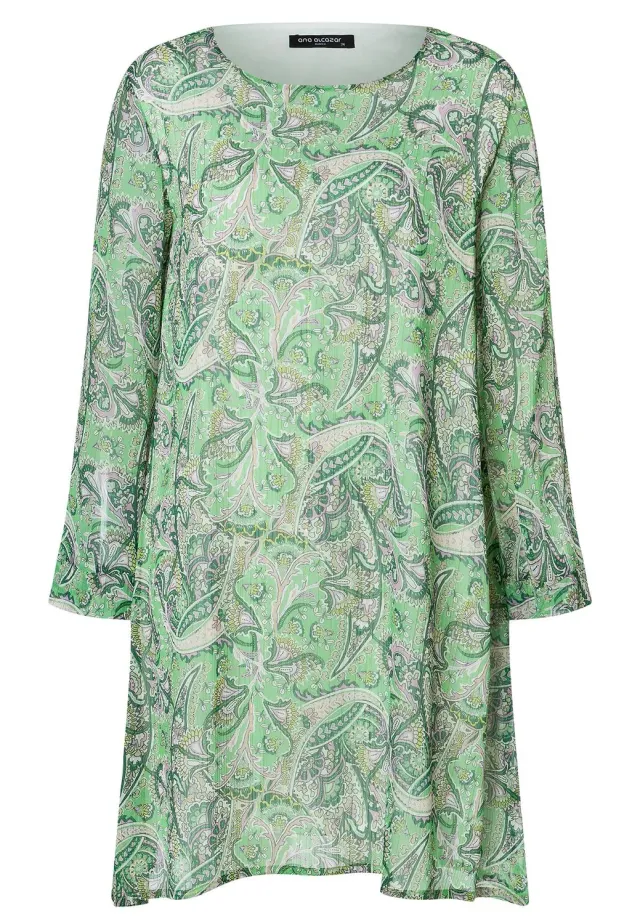 Ana Alcazar Zesana abito tunica verde paisley