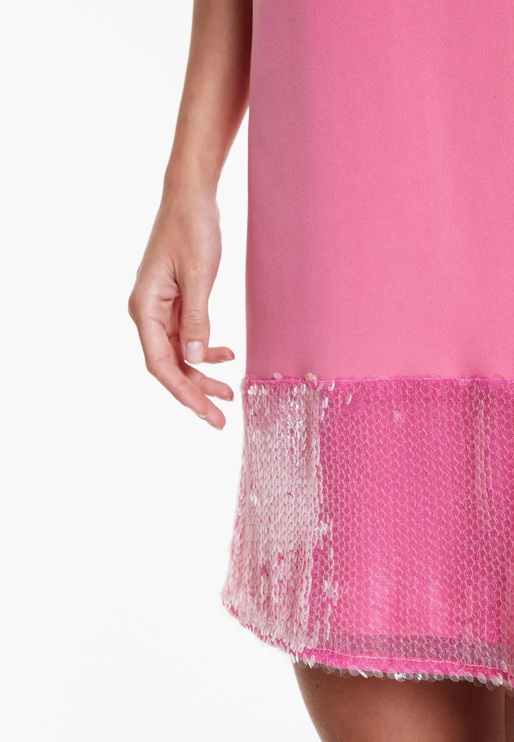 Ana Alcazar Wacara vestito rosa paillettes