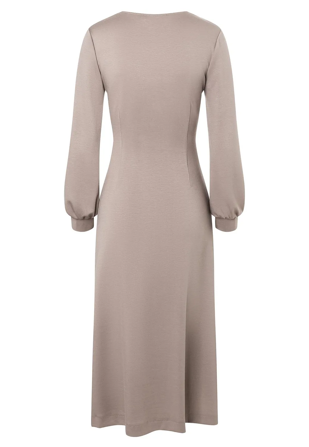 Ana Alcazar Hefine abito midi beige scollo V