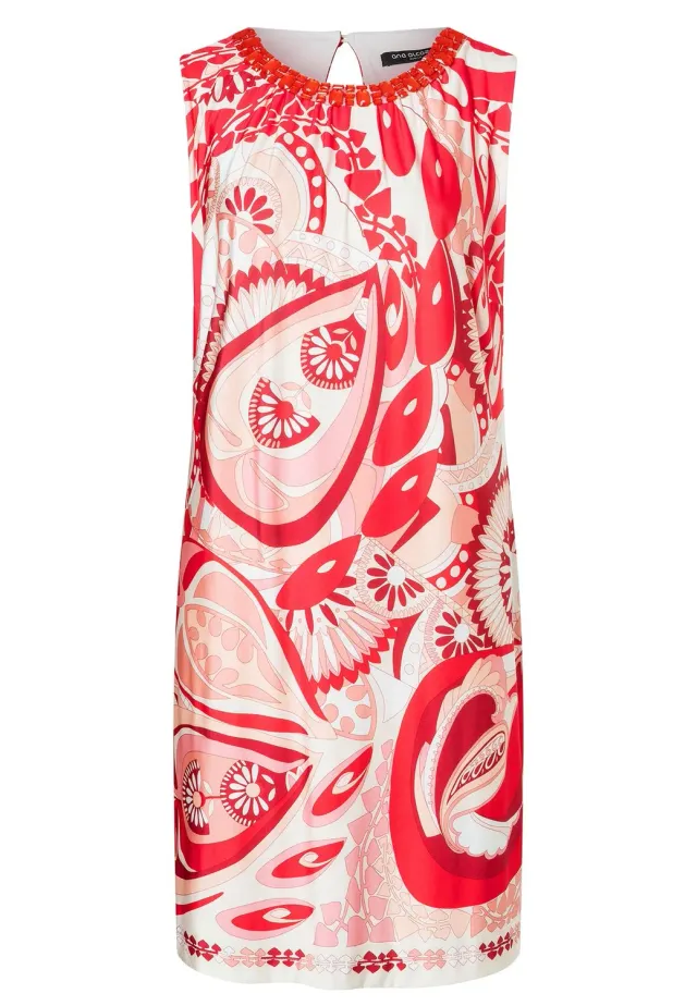 Ana Alcazar Zina abito smanicato jersey fantasia floreale
