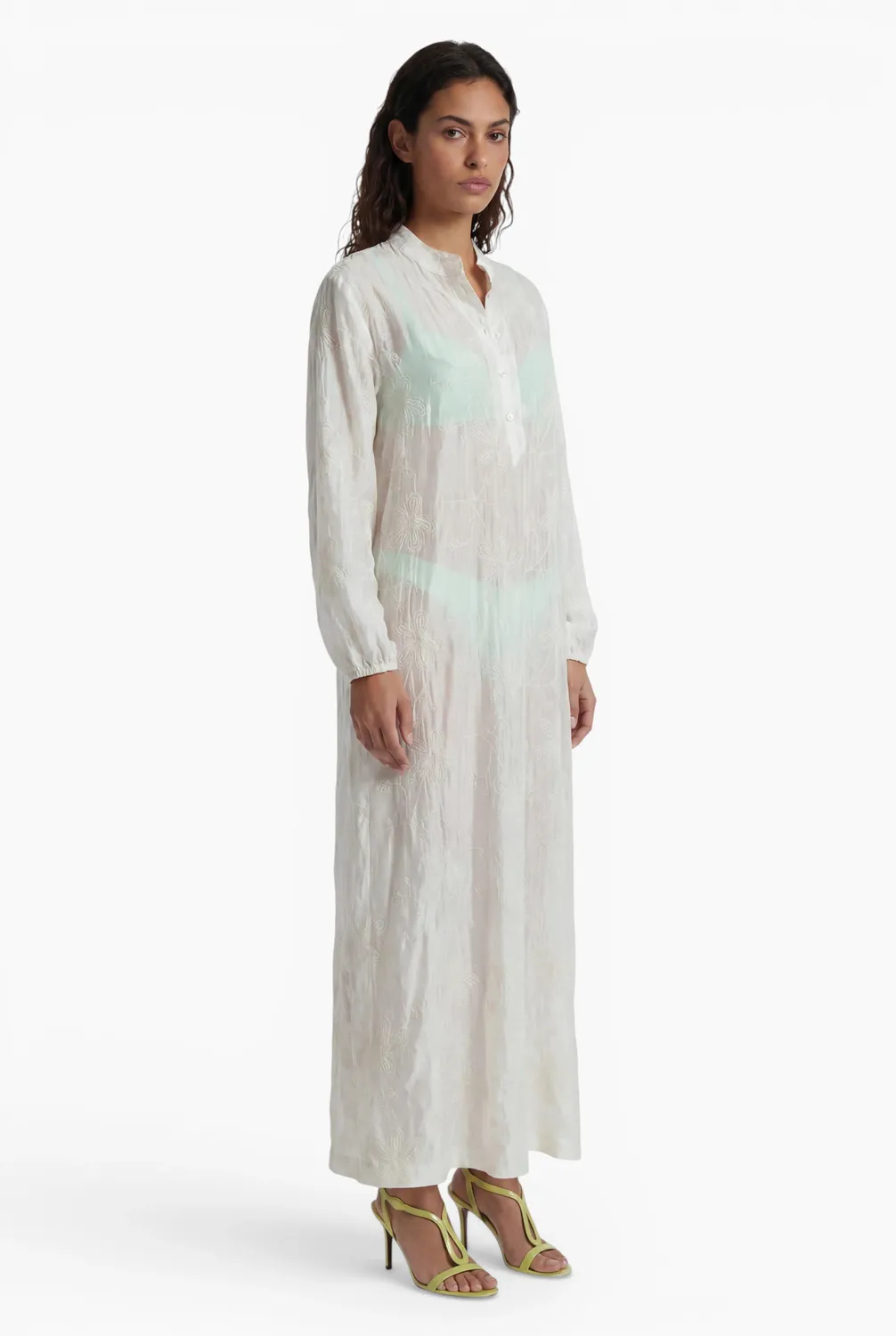 Ana Alcazar Dorenao caftano maxi bianco lyocell