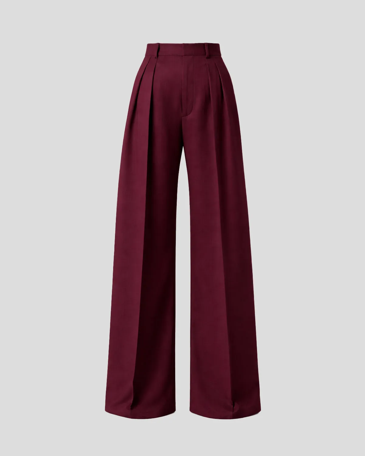 Violante Nessi Keckler pantaloni bordeaux lana palazzo