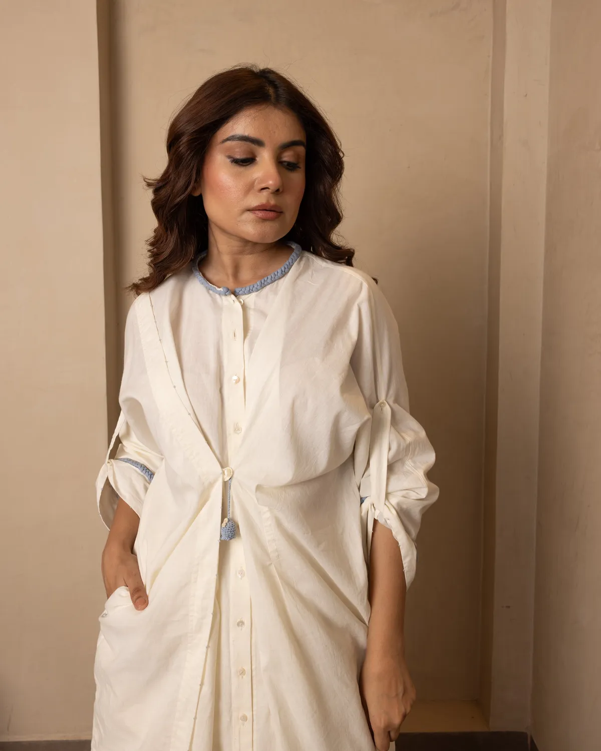Our Dve Dune completo coordinato beige 2 pezzi cotone