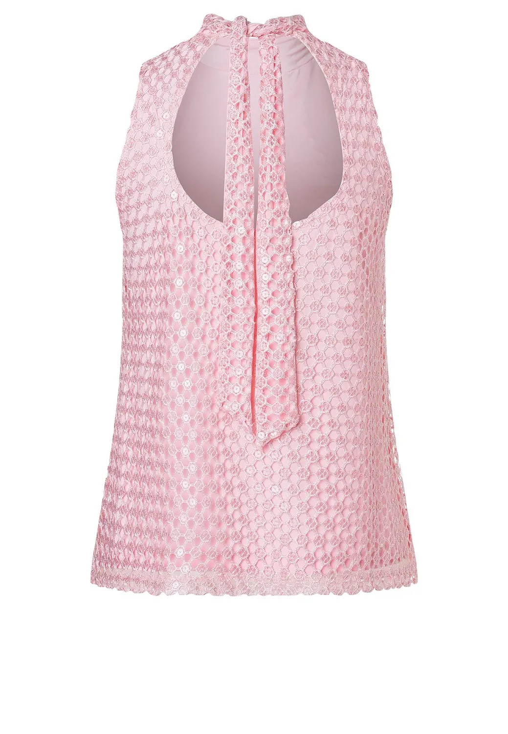Ana Alcazar Zadora top pizzo rosa smanicato