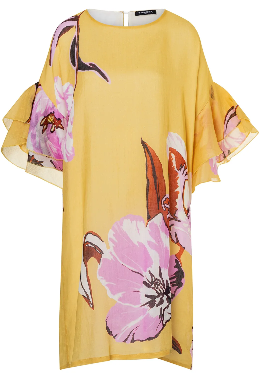 Ana Alcazar Dorala abito lino giallo floreale