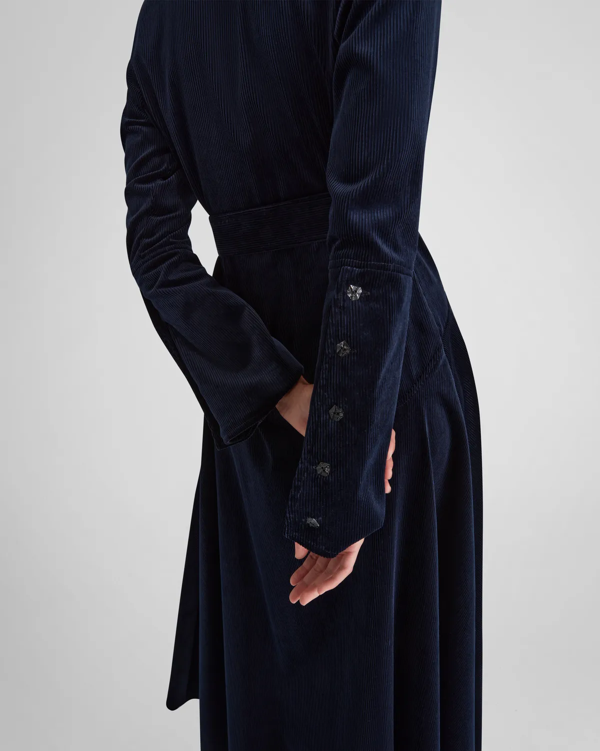 VIOLANTE NESSI Weyant abito chemisier blu velluto cotone